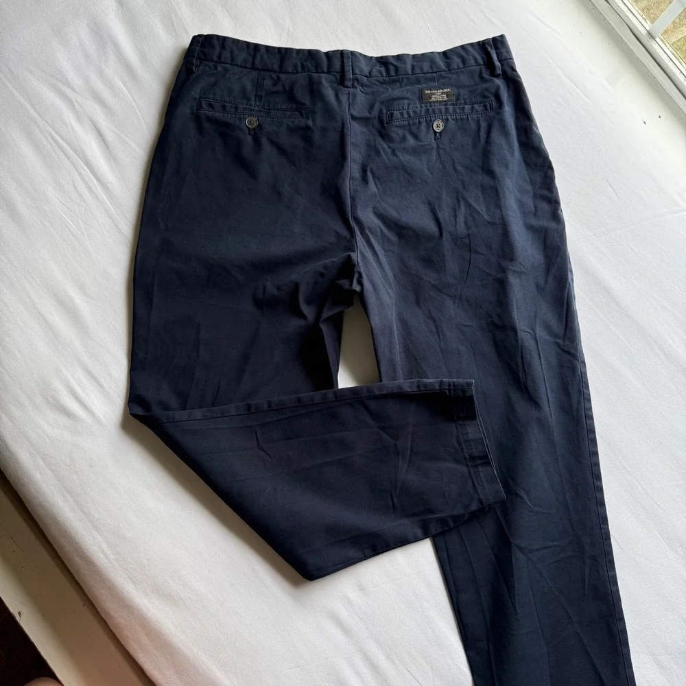 Banana Republic Lived-In Chino Athletic Fit Navy Blue Pants 34x30 Stretch Cotton